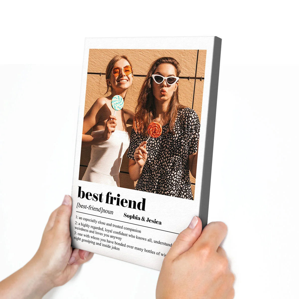 Best Friend Definition Personalized Photo Canvas / Poster - Custom Bestie Sister Gift