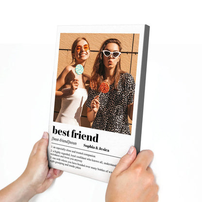 Best Friend Definition Personalized Photo Canvas / Poster - Custom Bestie Sister Gift