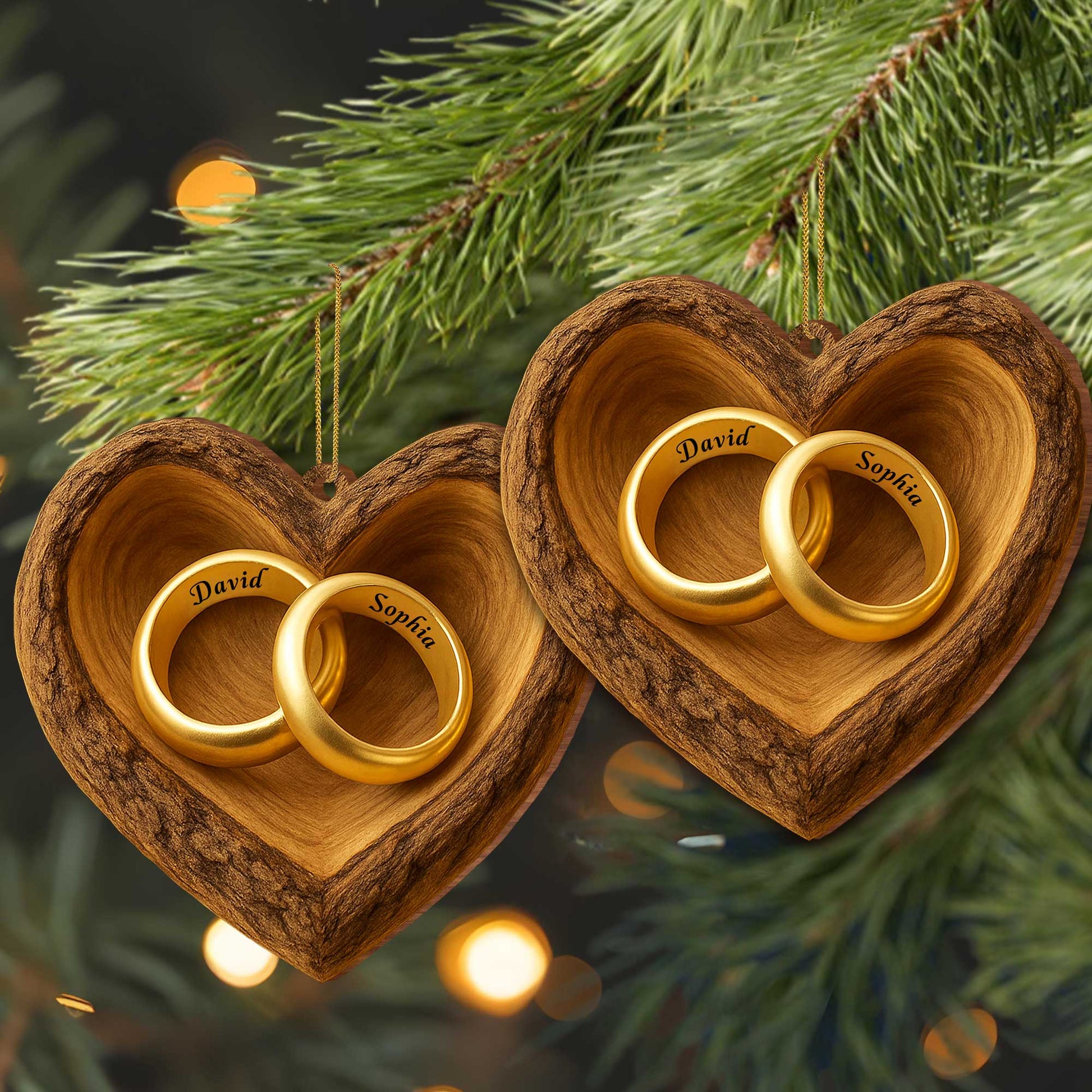Personalized Anniversary Wood Ornament for Wife with personalized design details for meaningful gifting image 6
