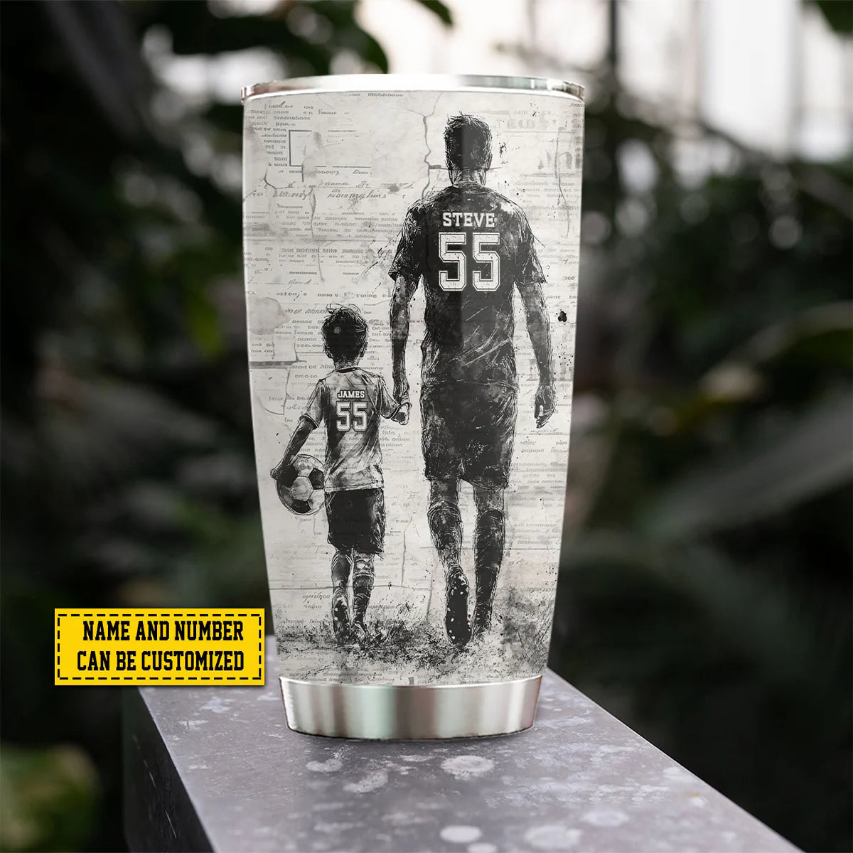 Personalized Soccer Dad Tumbler personalization view for Dad