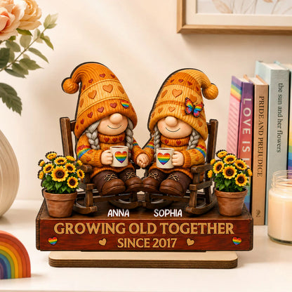 Personalized Lgbt Couple Wooden Plaque personalization view for Couples