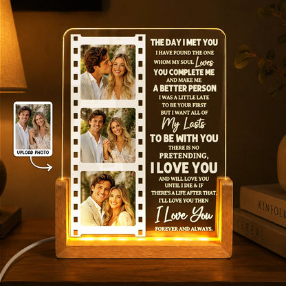 I Love You Forever Personalized LED Night Light - Custom Film Strip Photos for Couples