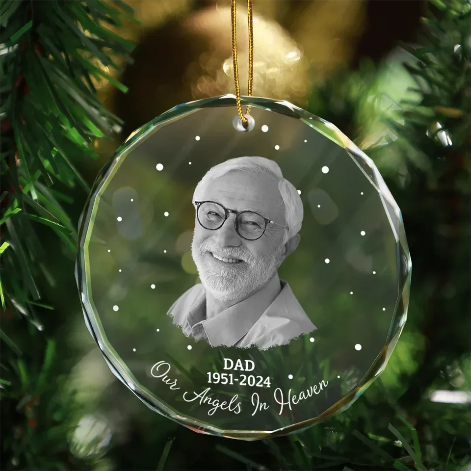 Your Wings Were Ready Personalized Memorial Glass Ornament - Custom Sympathy Gift for Mom & Dad