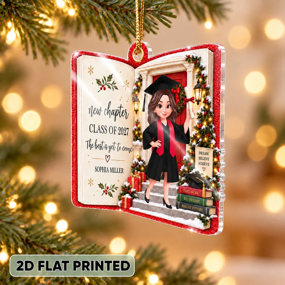 New Chapter The Best Is Yet to Come - Personalized Graduation Ornament for Daughter & Son