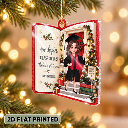 New Chapter The Best Is Yet to Come - Personalized Graduation Ornament for Daughter & Son
