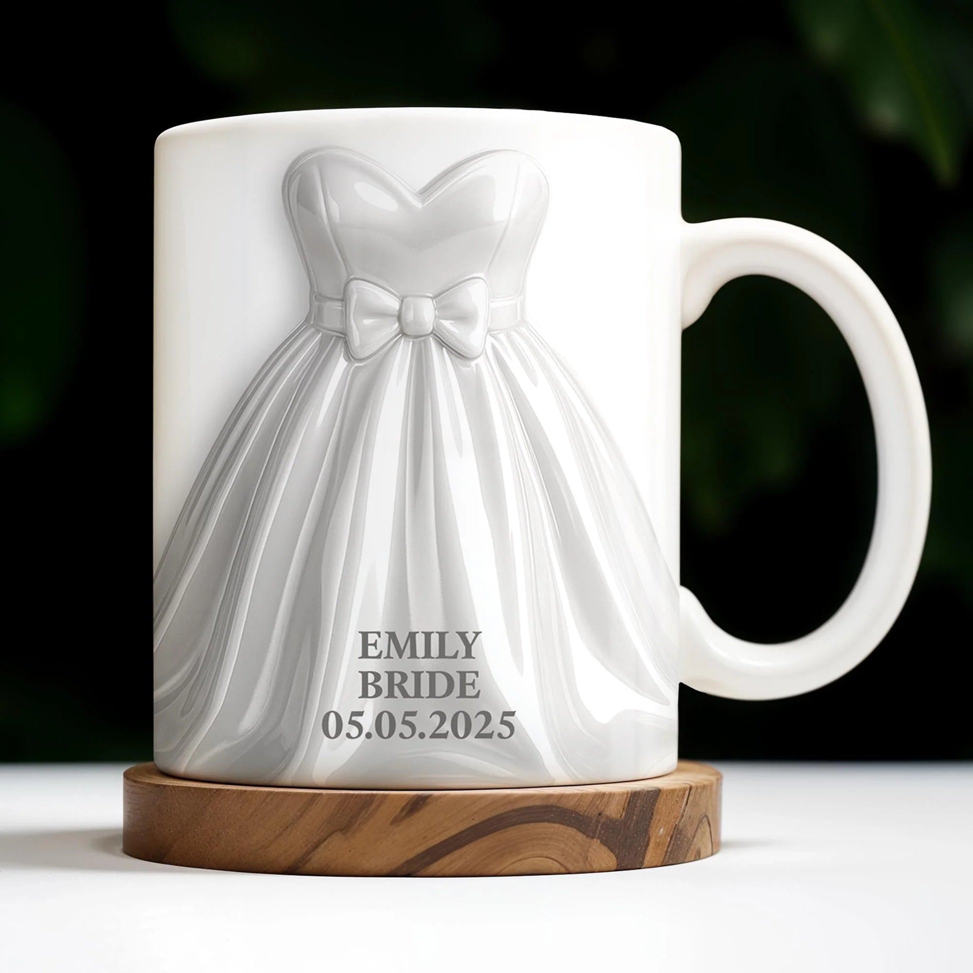 Personalized Wedding Dress and Tuxedo Mug - Custom Anniversary Couple Gift