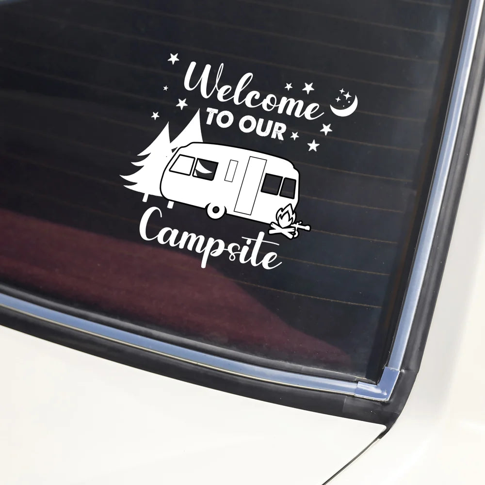Welcome To Our Campsite - Personalized Camping Decal Sticker