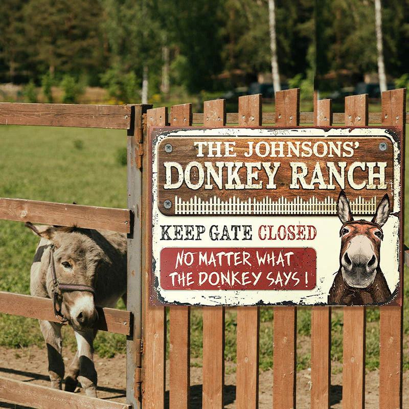 Personalized Donkey Sign personalization view for Family