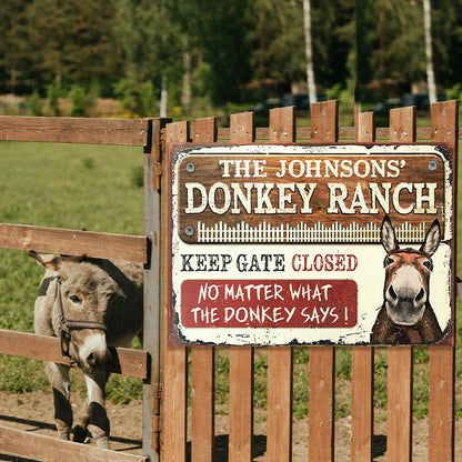 Personalized Donkey Sign personalization view for Family