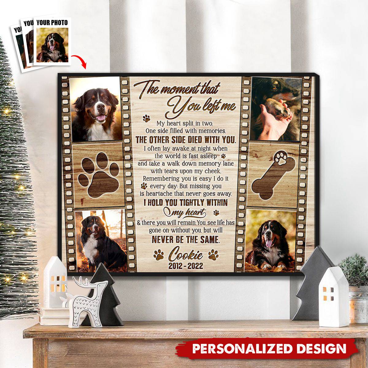 "The Moment That You Left Me" Personalized Canvas / Poster - Custom Dog Photo Memorial Gift for Pet Loss