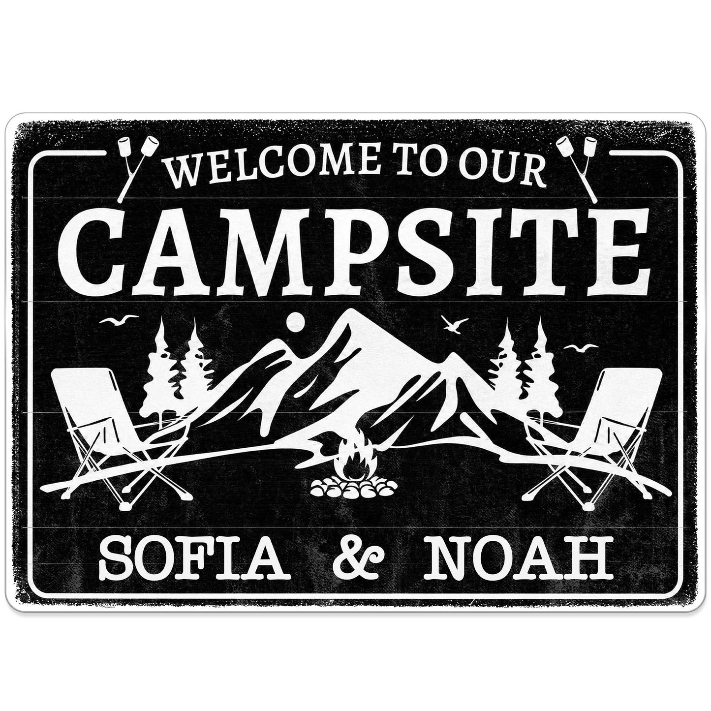 Custom Campsite Metal Sign for Couples with personalized design details for meaningful gifting image 10