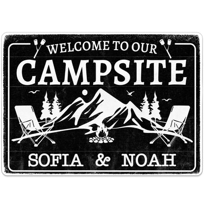 Custom Campsite Metal Sign for Couples with personalized design details for meaningful gifting image 10