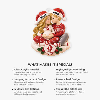 Expecting Parents Personalized Acrylic Ornament - Custom Christmas Keepsake for Parents-to-Be