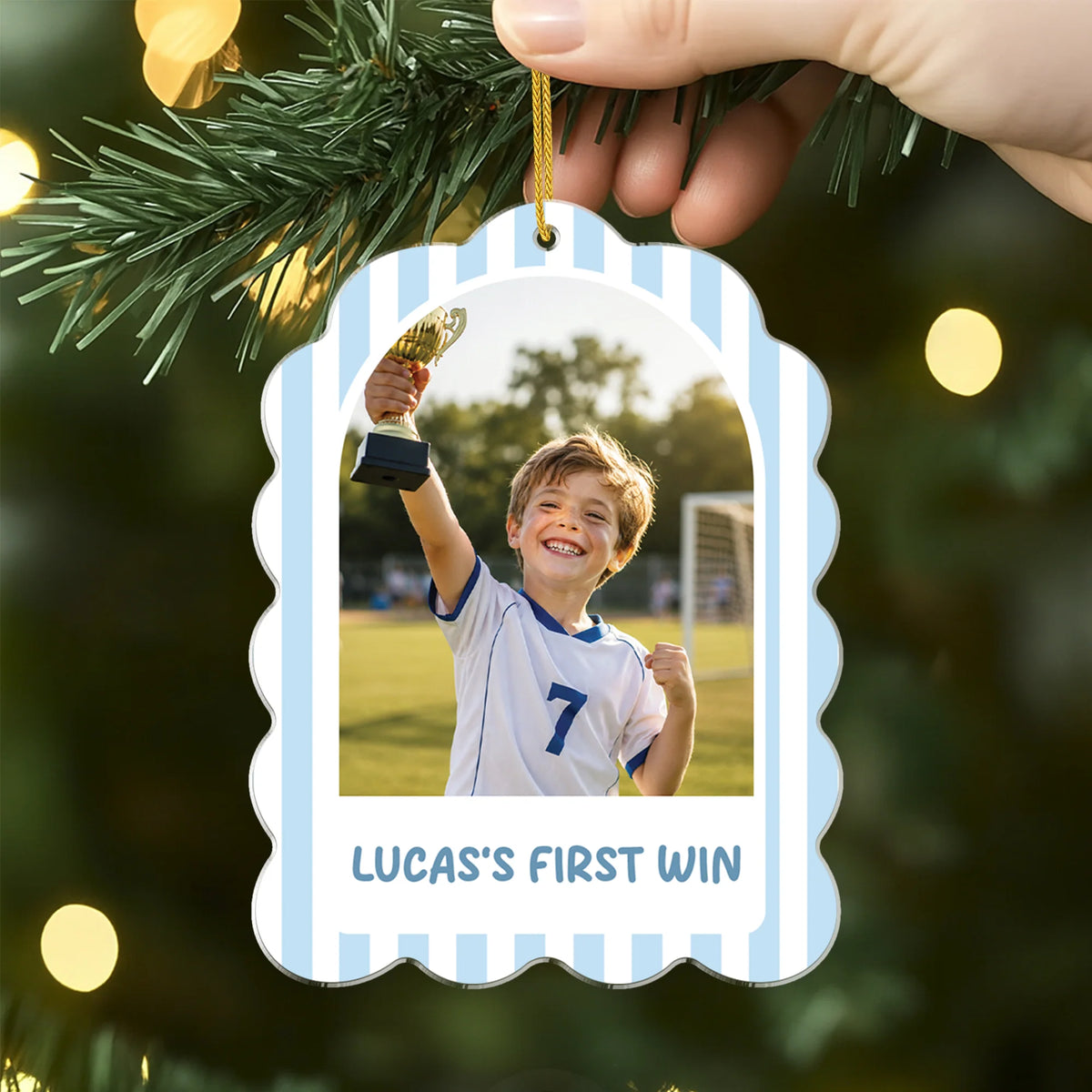 Personalized Kid Milestone Photo Acrylic Ornament - Custom First Christmas Memory Gift for Parents