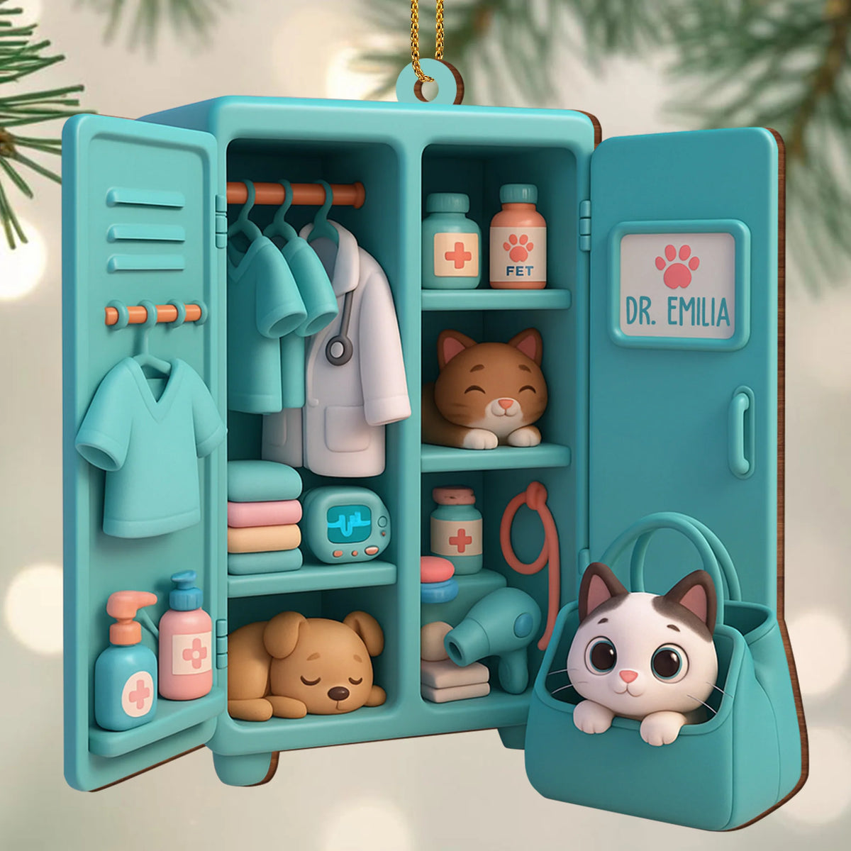 Create Your Personalized Veterinarian Ornament With Pets And Medical Instruments