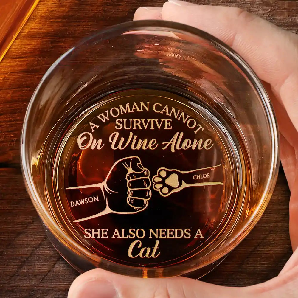 Custom Dog Dad Engraved Whiskey Glass personalization view for Dad