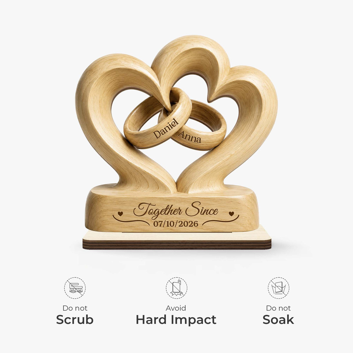 Together Since Wooden Plaque - Personalized Anniversary Gift for Couples