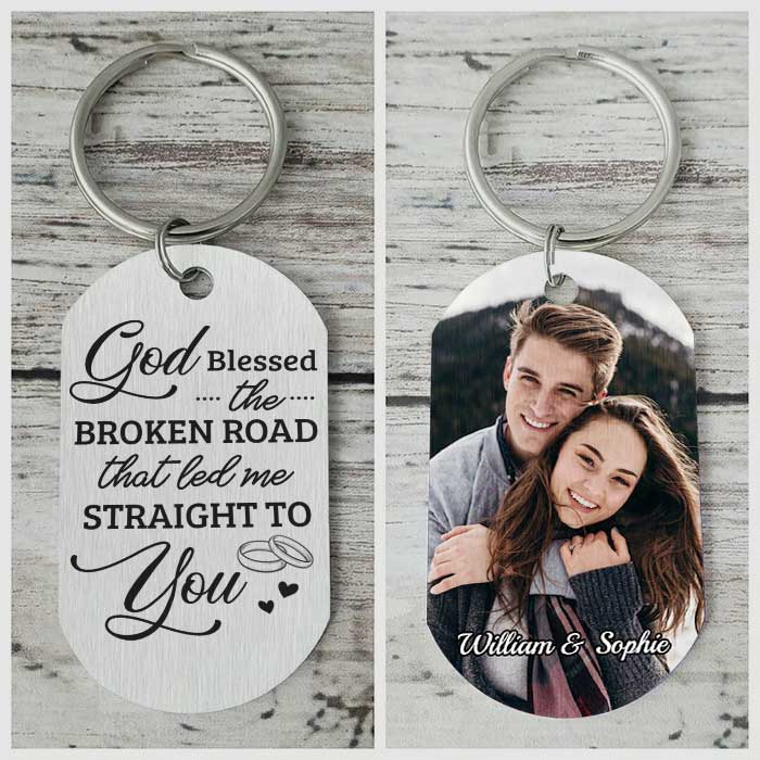 Custom Photo Keychain for Couples with personalized design details for meaningful gifting