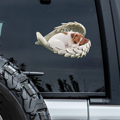 Custom Pet Photo Angel Wings Decal Sticker - Personalized Dog Cat Memorial Tribute Gift