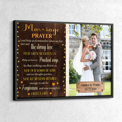Marriage Prayer Custom Photo Canvas / Poster - Personalized Wedding Anniversary Gift