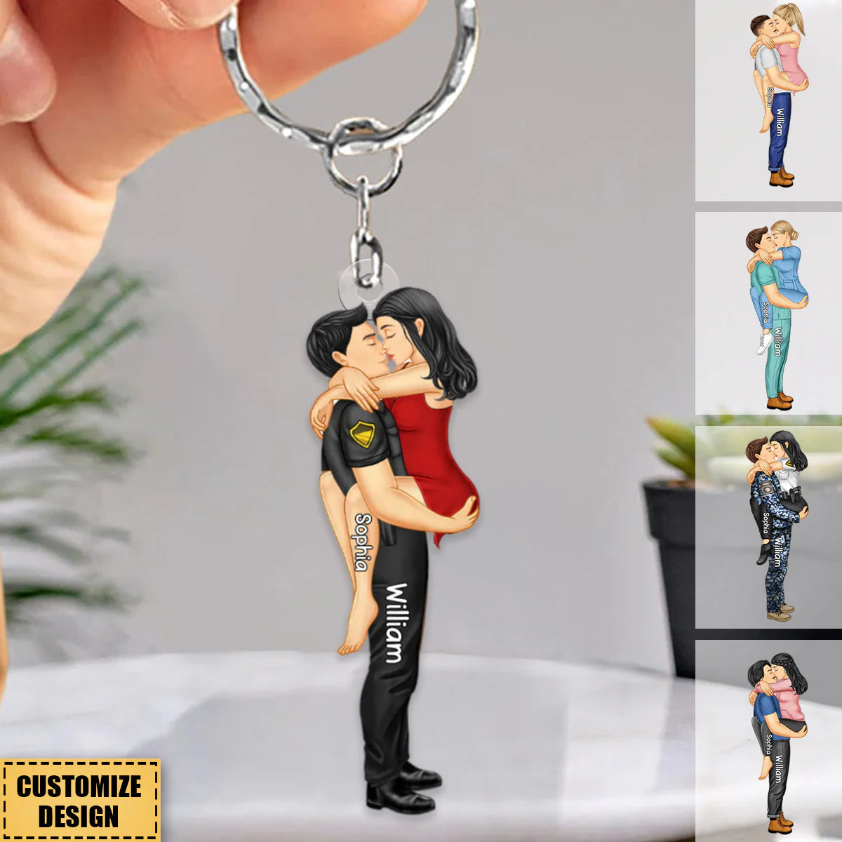 Keychain gift-ready design for Couples