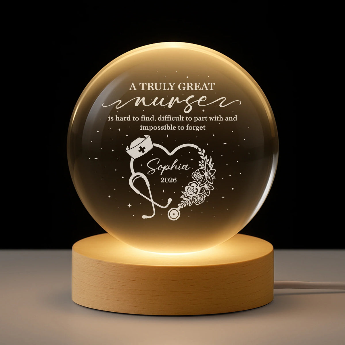 A Truly Great Nurse Is Hard to Find - Custom Crystal Ball Lamp Keepsake Gift