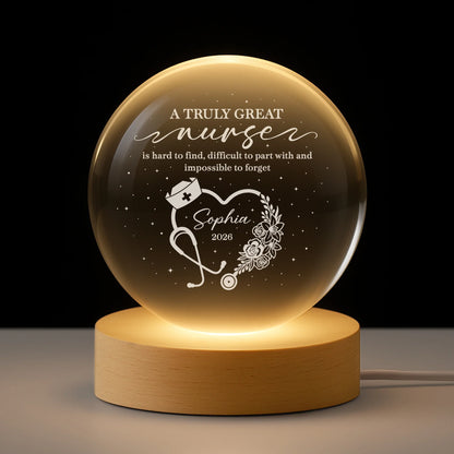 A Truly Great Nurse Is Hard to Find - Custom Crystal Ball Lamp Keepsake Gift