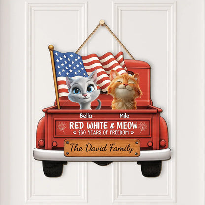 Patriotic Cat Wood Sign personalization view for Cat Lovers
