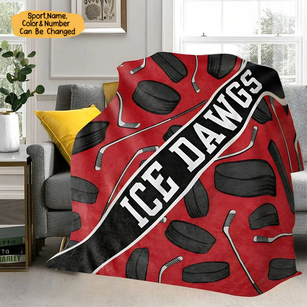 Personalized Sports Blanket - Custom Name and Jersey Number Blanket Gifts