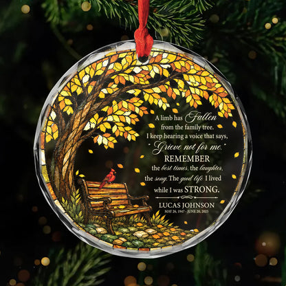 A Limb Has Fallen From The Family Tree - Personalized Memorial Glass Ornament Keepsake