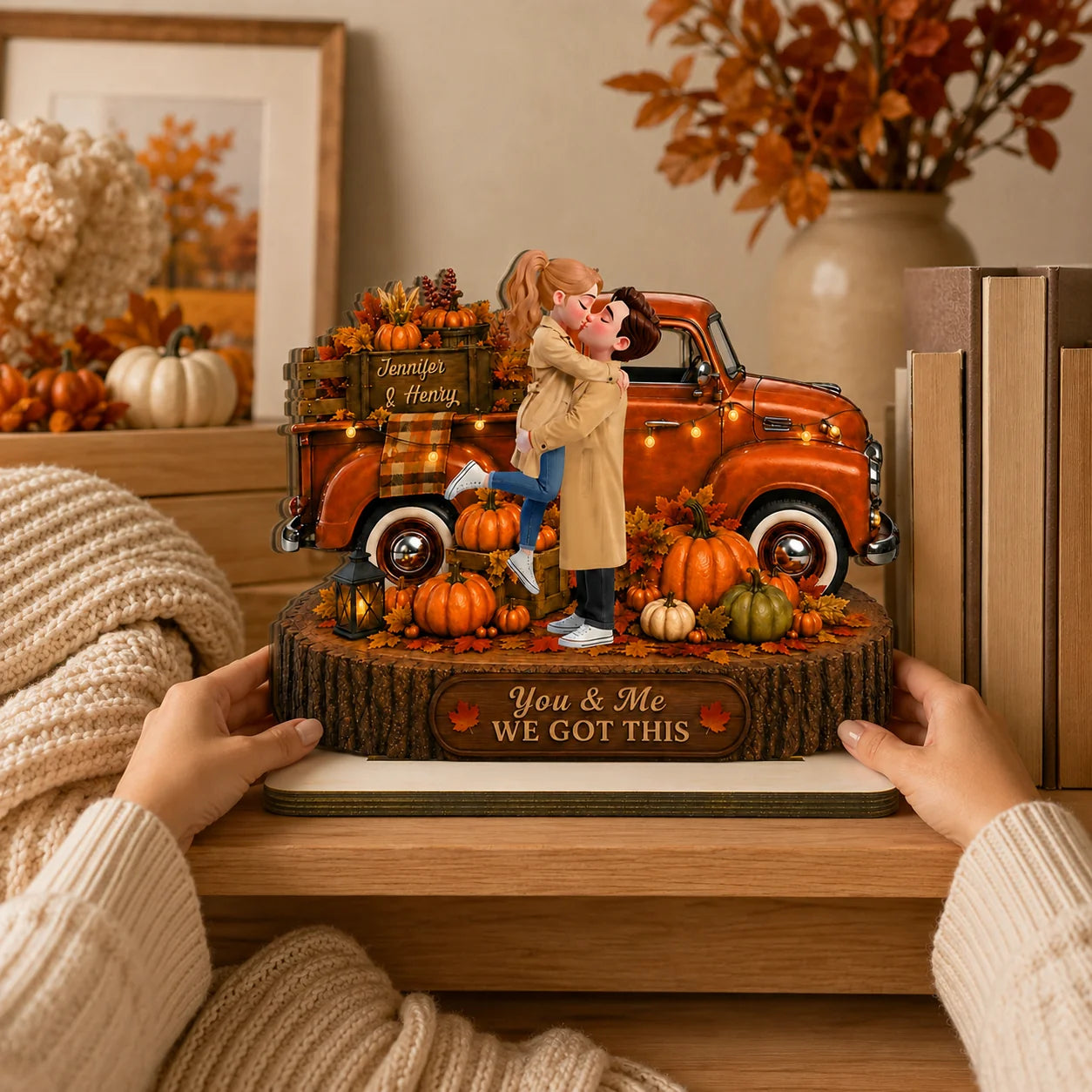 "You & Me WE GOT THIS" Personalized Fall Couple Wooden Plaque - Autumn Decor Gift