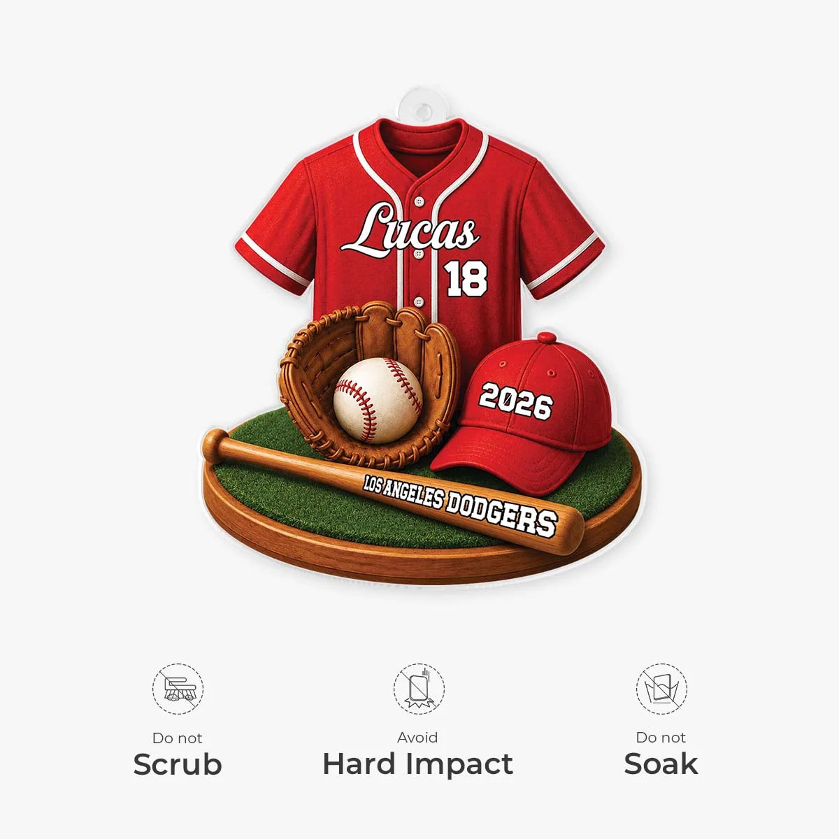 Personalized Baseball Jersey Acrylic Ornament - Custom Sports Keepsake Gift for Him