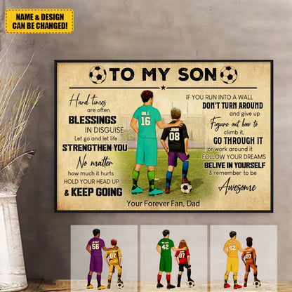 Personalized Soccer Canvas Wall Art personalization view for Dad