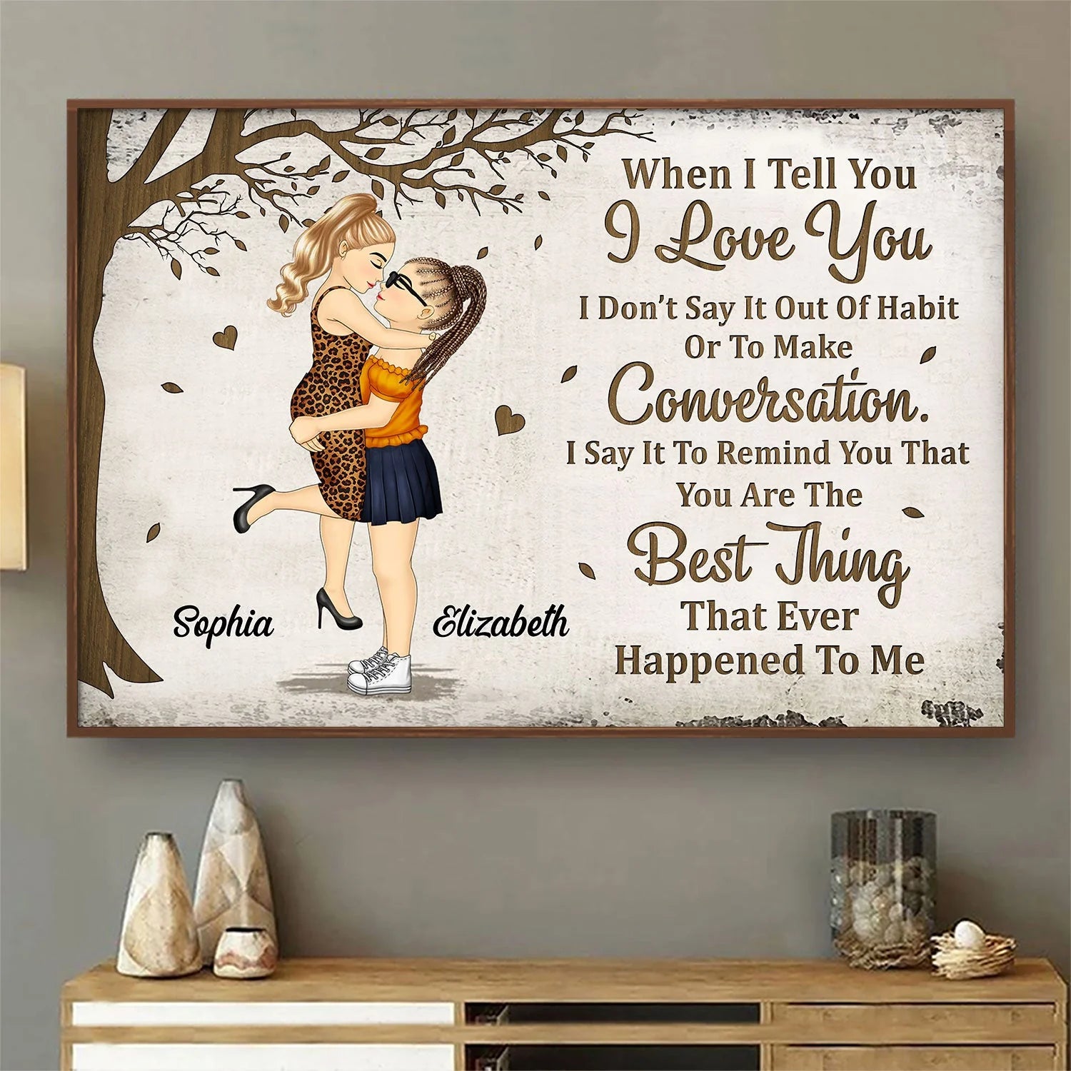 "When I Tell You I Love You" Personalized Couple Poster / Canvas - Custom Romantic Wall Art Gift