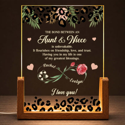Personalized Aunt And Niece Night Light personalization view for Aunt / Uncle