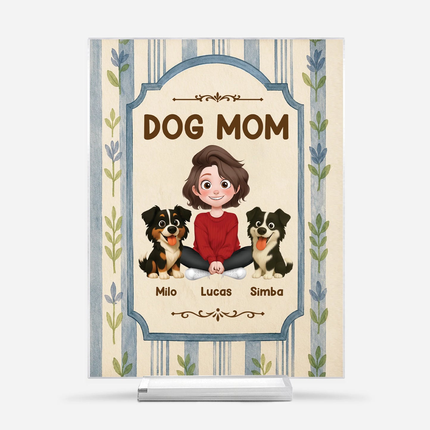 Custom Dog Mom Acrylic Plaque - Personalized Gift for Pet Lovers