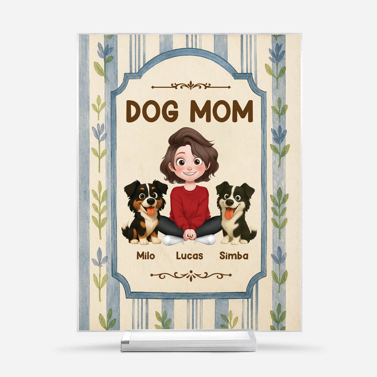 Custom Dog Mom Acrylic Plaque - Personalized Gift for Pet Lovers