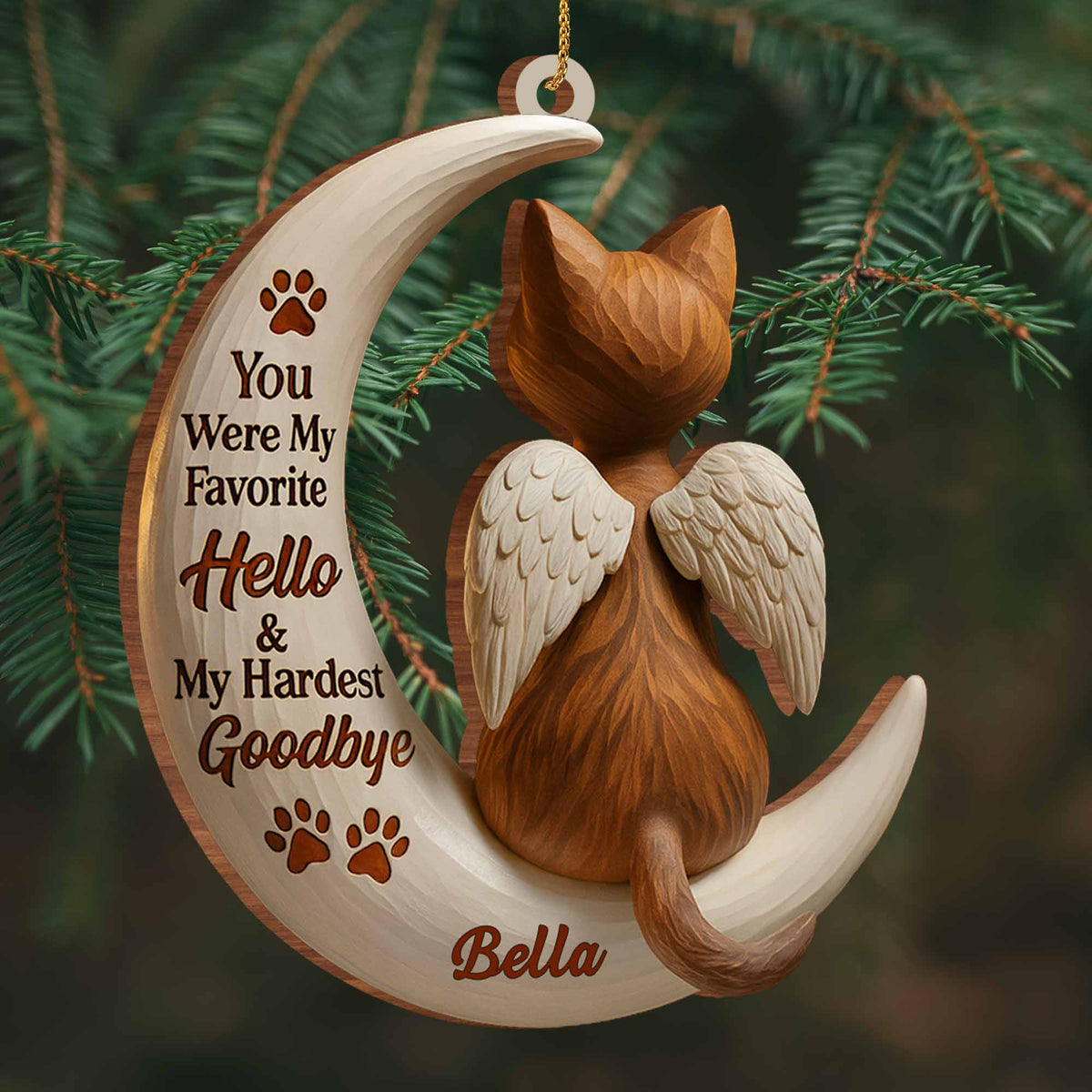 Favorite Hello & Hardest Goodbye Dog Memorial Ornament