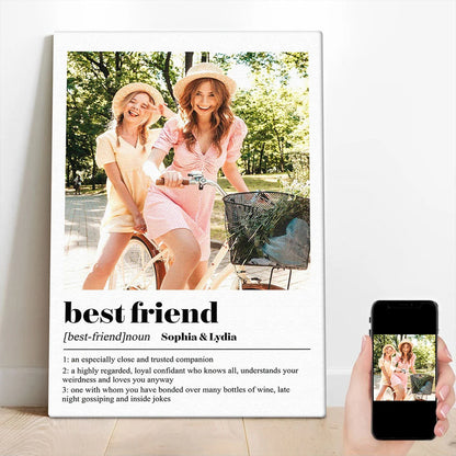 Best Friend Definition Personalized Photo Canvas / Poster - Custom Bestie Sister Gift
