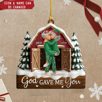 God Knew My Heart Needed You Personalized Acrylic Ornament - Custom Couple Christmas Gift for Husband and Wife