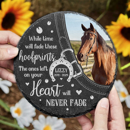 Personalized Horse Photo Memorial Stone - Custom Equestrian Loss Tribute Gift