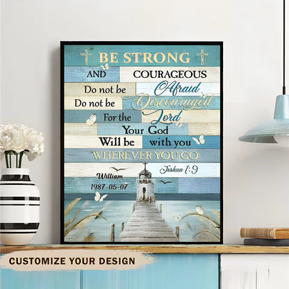 Custom Joshua 1:9 Scripture Canvas personalization view for Family