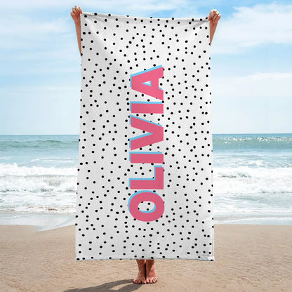 Custom Monogram Beach Towel personalization view for Wife