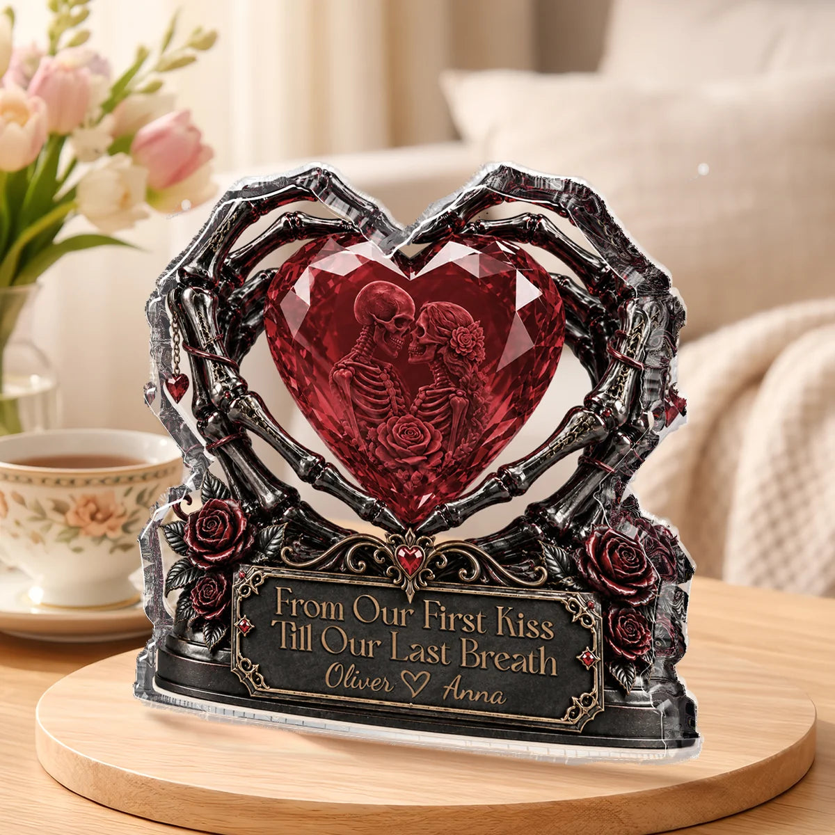 From Our First Kiss Till Our Last Breath - Personalized Acrylic Plaque Gift for Couples