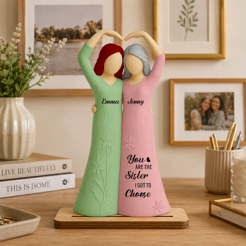 Personalized Best Friend Wooden Plaque personalization view for Sister