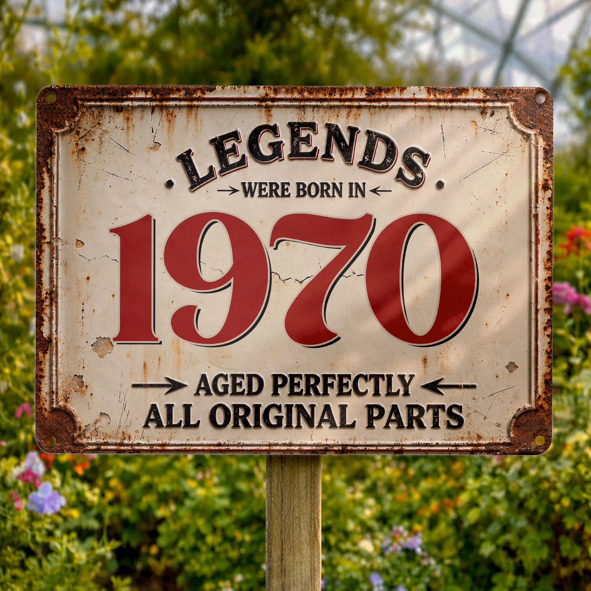 Custom Born In Legends Metal Sign for Dad with personalized design details for meaningful gifting image 7
