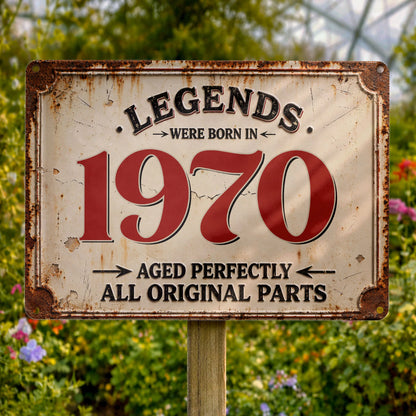 Custom Born In Legends Metal Sign for Dad with personalized design details for meaningful gifting image 7