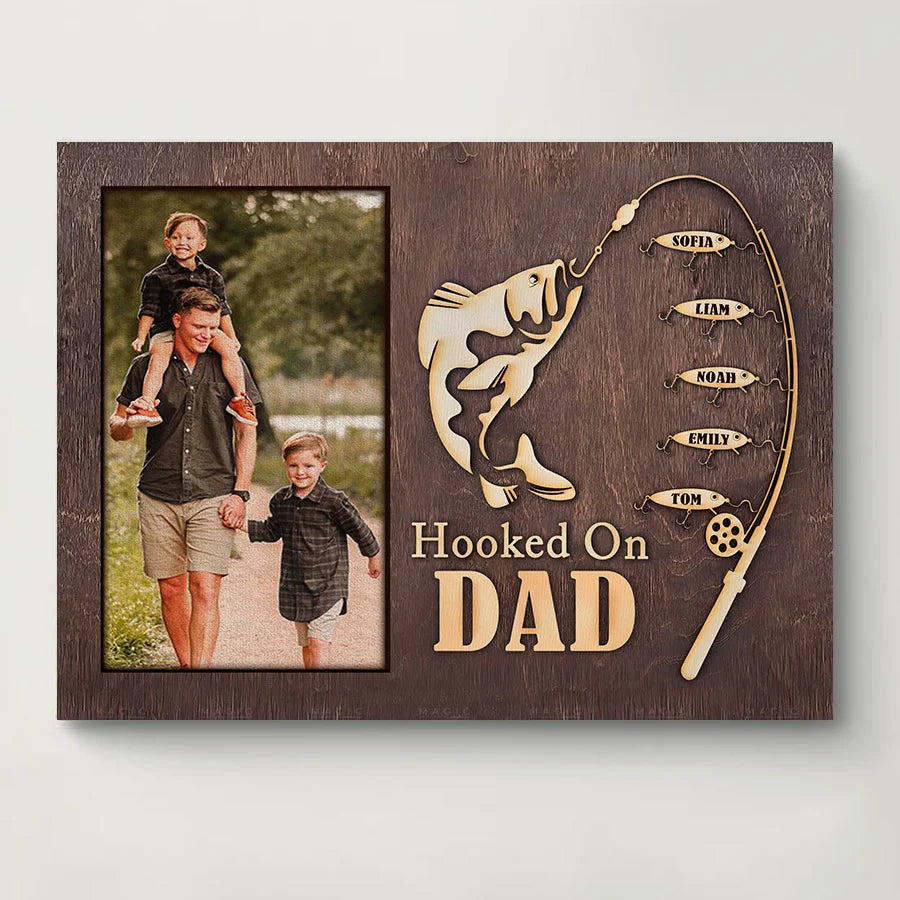 Personalized Fishing Gifts for Dad | Hooked on Dad Canvas