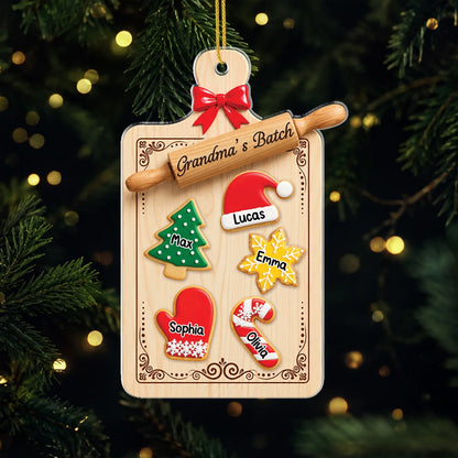 Grandma's Batch Personalized Acrylic Ornament - Custom Christmas Gift for Mom