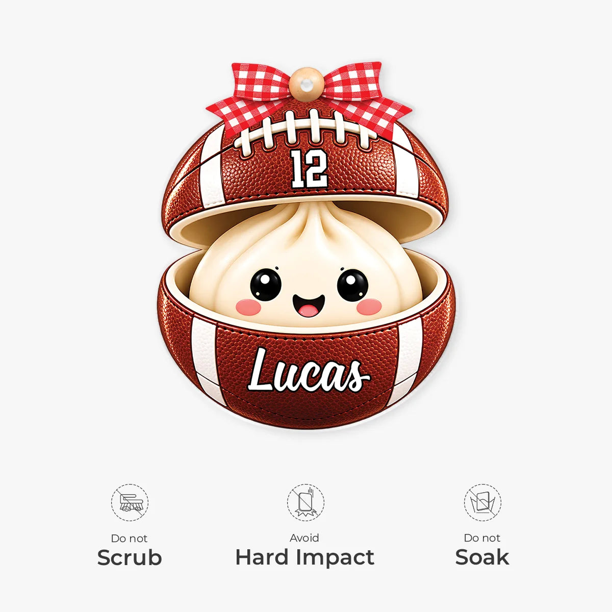 Personalized Sports Dumpling Acrylic Ornament - Custom Keepsake for Kids & Young Athletes